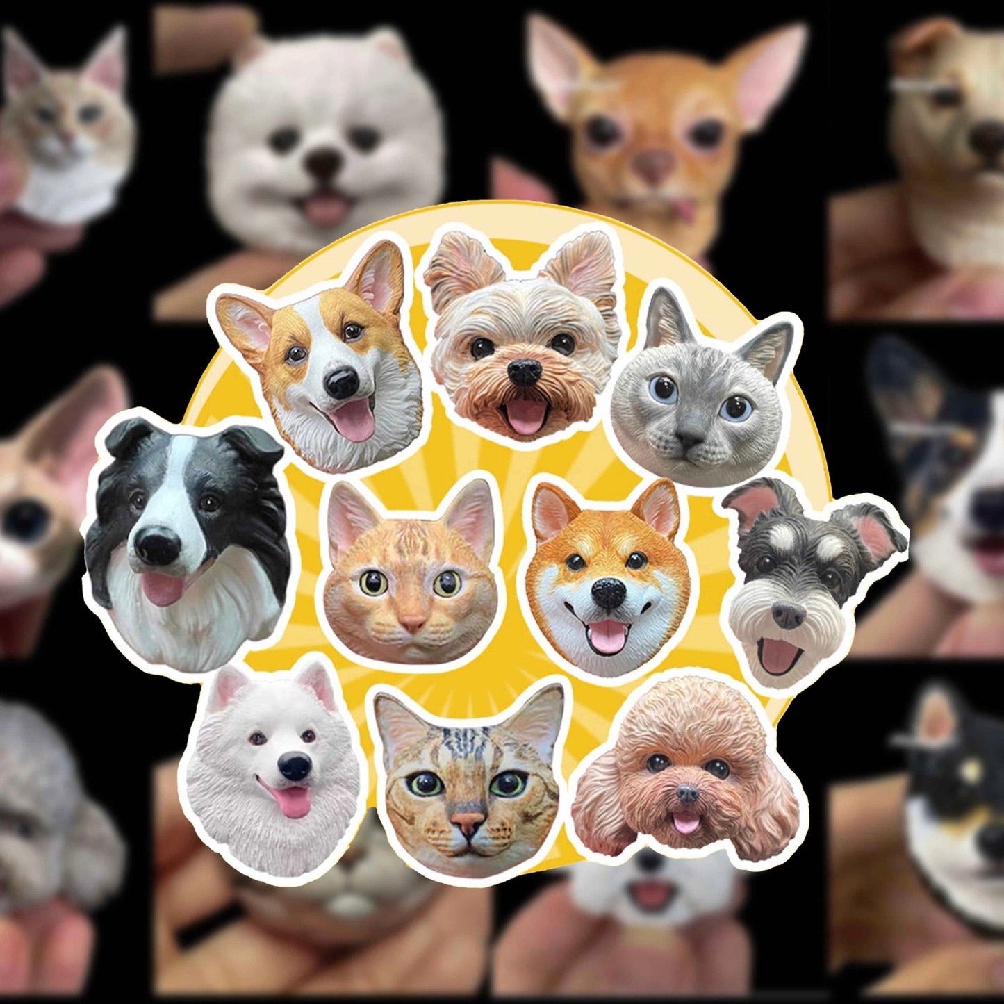 Hand-Engraved Custom Pet Head Fridge Magnet