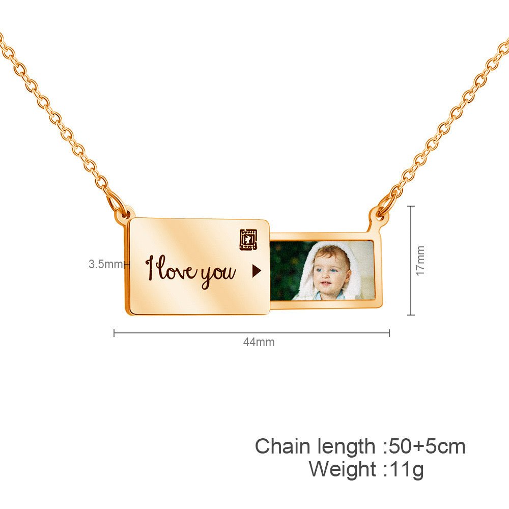 Customized Engraved Photo Envelope Pendant Necklace™