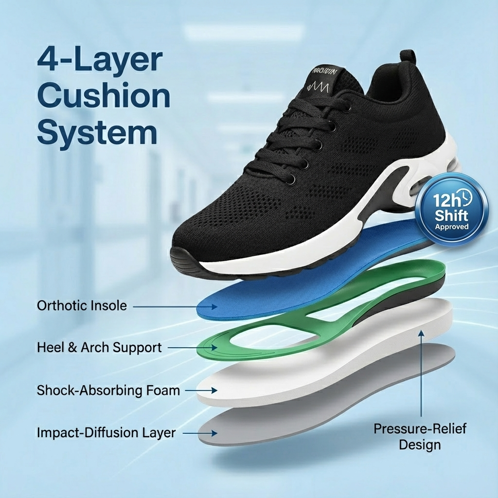 12-Hour Shift Shoes for All-Day Foot, Knee & Back Pain Relief