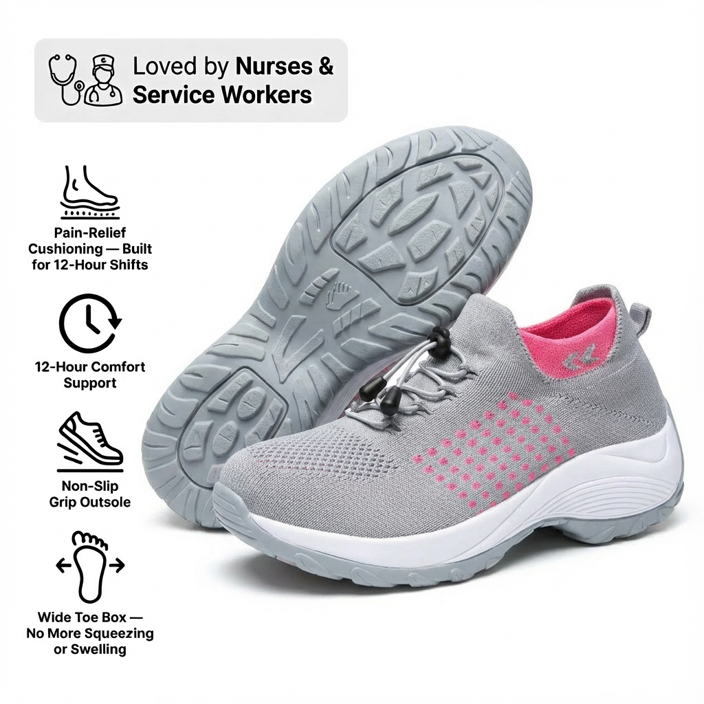 12-Hour Comfort Shoes for Heel & Plantar Fasciitis Relief (BOGO)