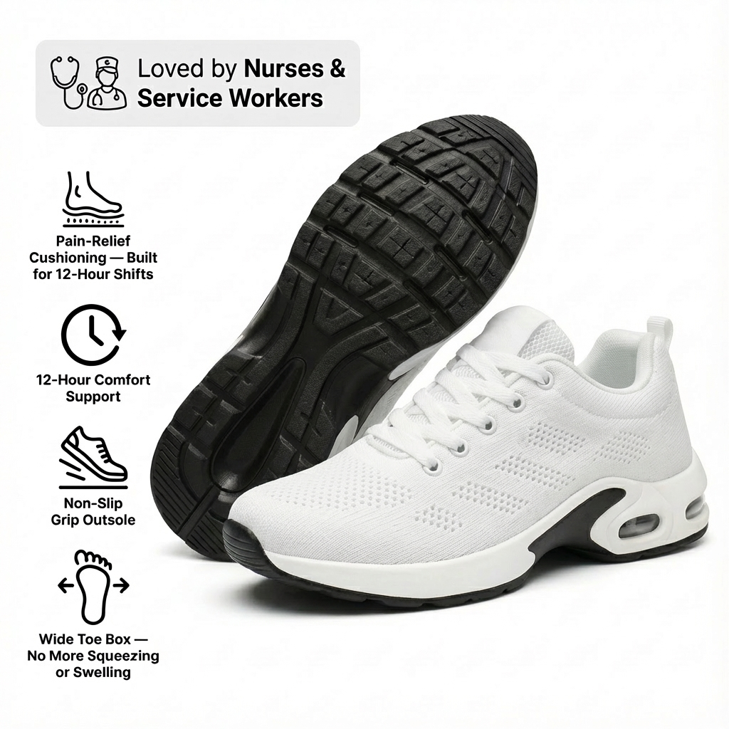 12-Hour Shift Shoes for Heel & Plantar Fasciitis Relief (Unisex)