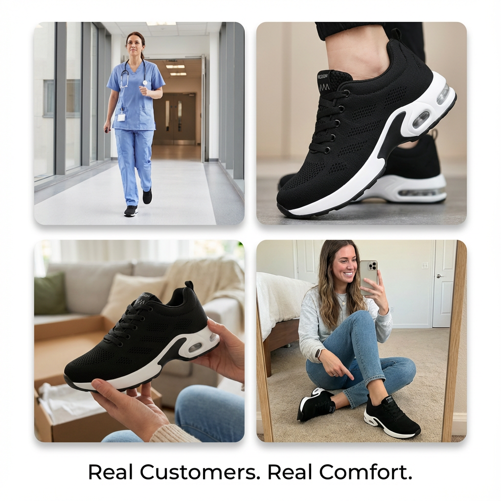 12-Hour Shift Shoes for All-Day Foot, Knee & Back Pain Relief (BOGO)
