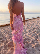 Fiorella – Floral Ruffle Backless Maxi Dress