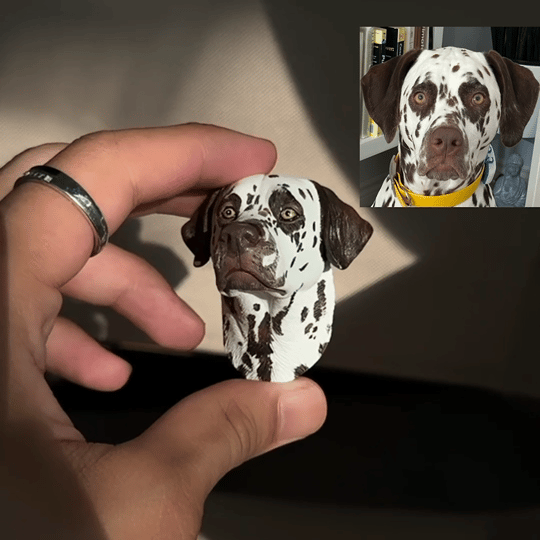 Hand-Engraved Custom Pet Head Fridge Magnet