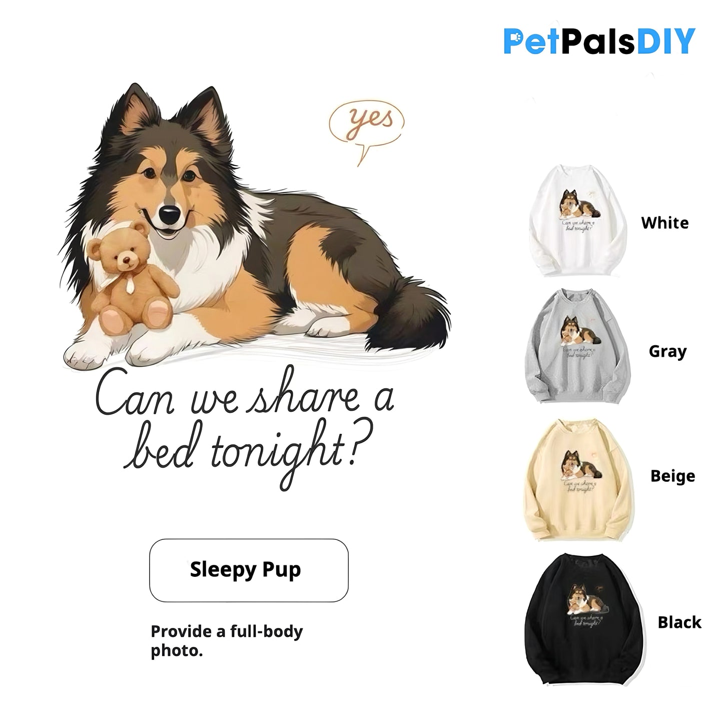 Personalized Pet Portrait Cotton Hoodie