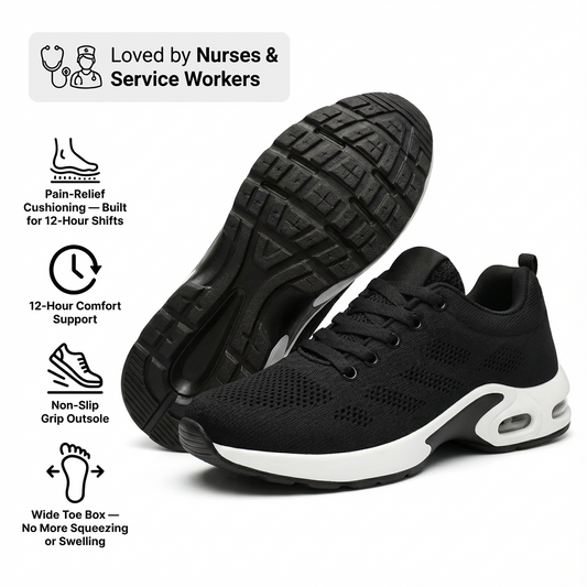 12-Hour Shift Shoes for All-Day Foot, Knee & Back Pain Relief (BOGO)
