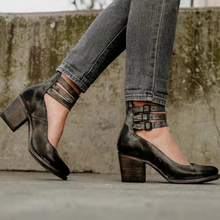 Zoey - Vintage Elegance Leather Heels