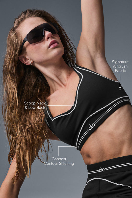 Airbrush Heart Throb Bra - Black/White