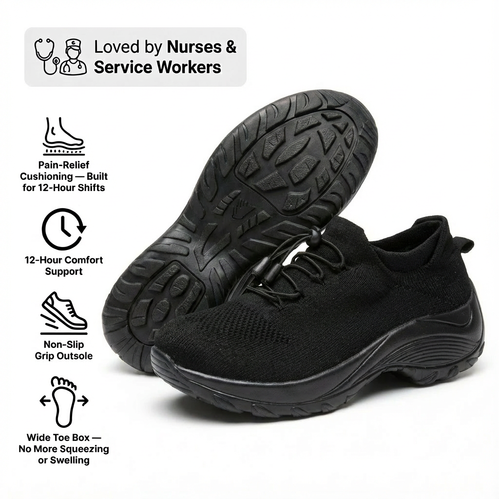 12-Hour Comfort Shoes for Heel & Plantar Fasciitis Relief (BOGO)