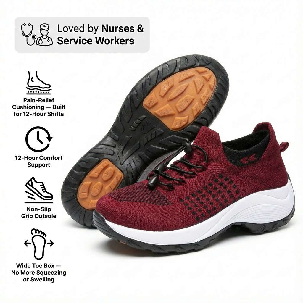 12-Hour Comfort Shoes for Heel & Plantar Fasciitis Relief (BOGO)
