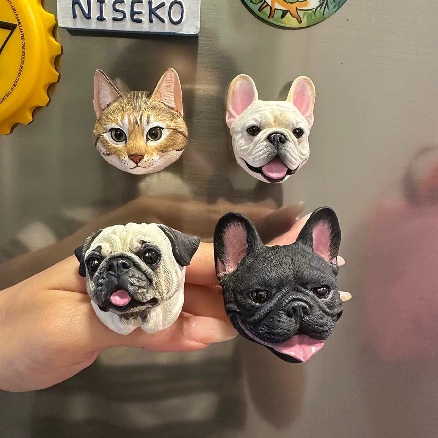 Hand-Engraved Custom Pet Head Fridge Magnet
