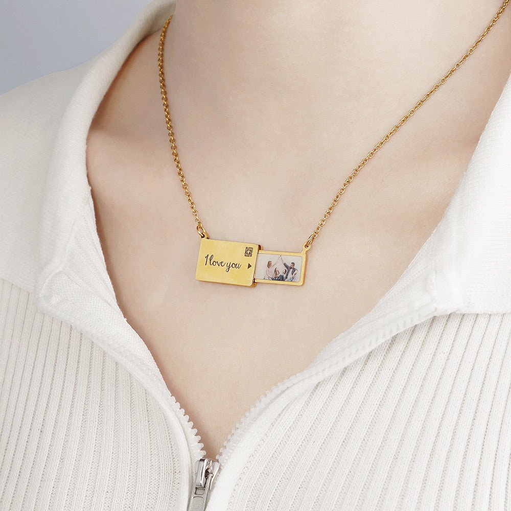 Customized Engraved Photo Envelope Pendant Necklace™