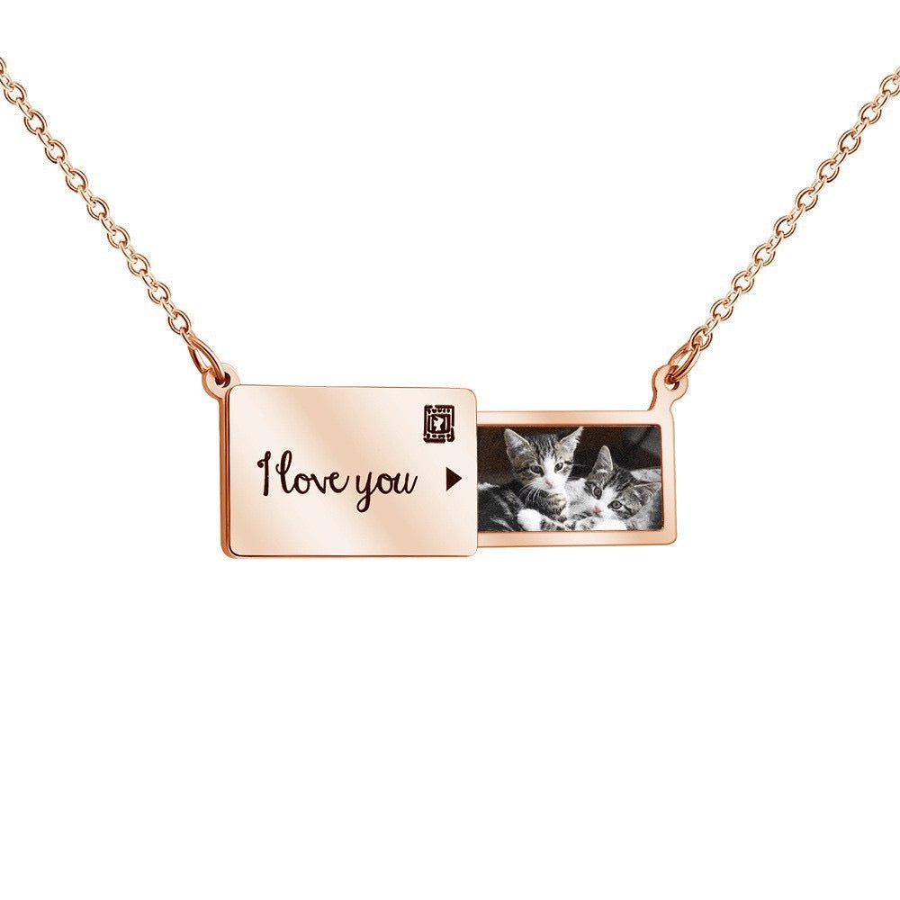 Customized Engraved Photo Envelope Pendant Necklace™