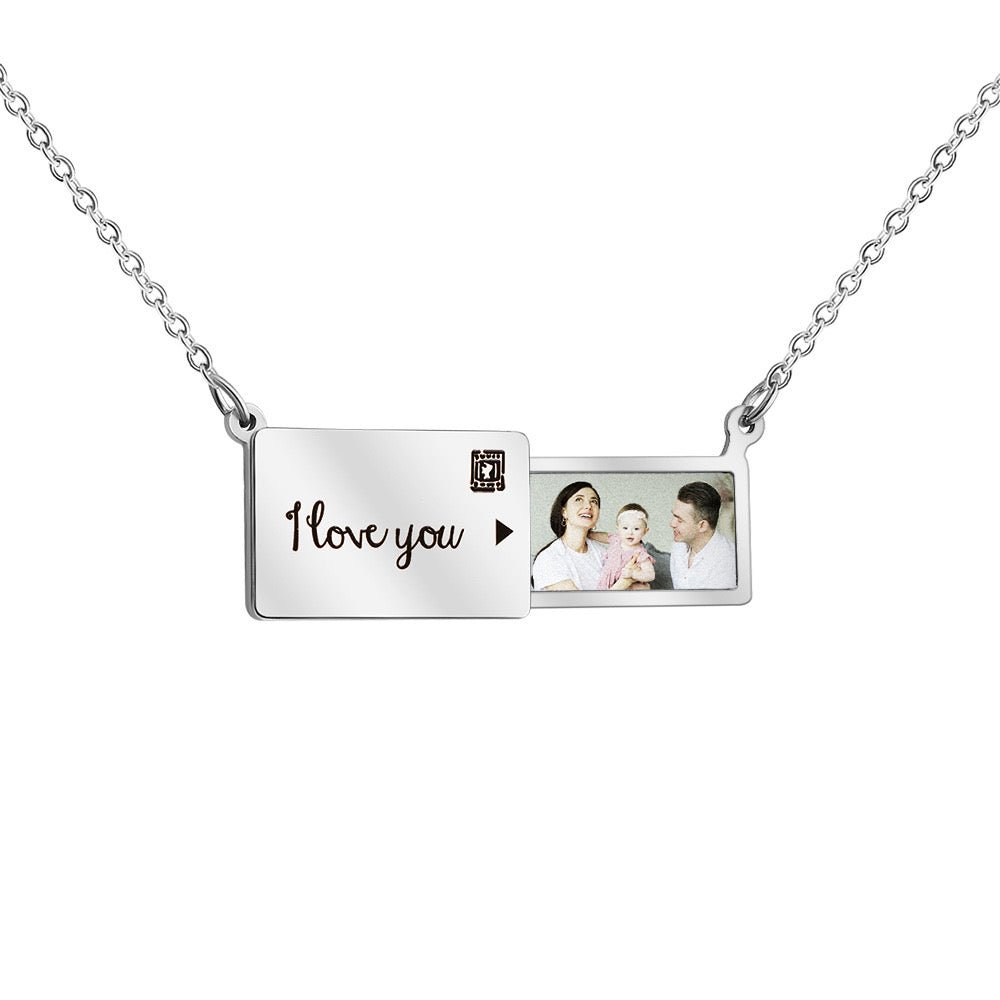 Customized Engraved Photo Envelope Pendant Necklace™