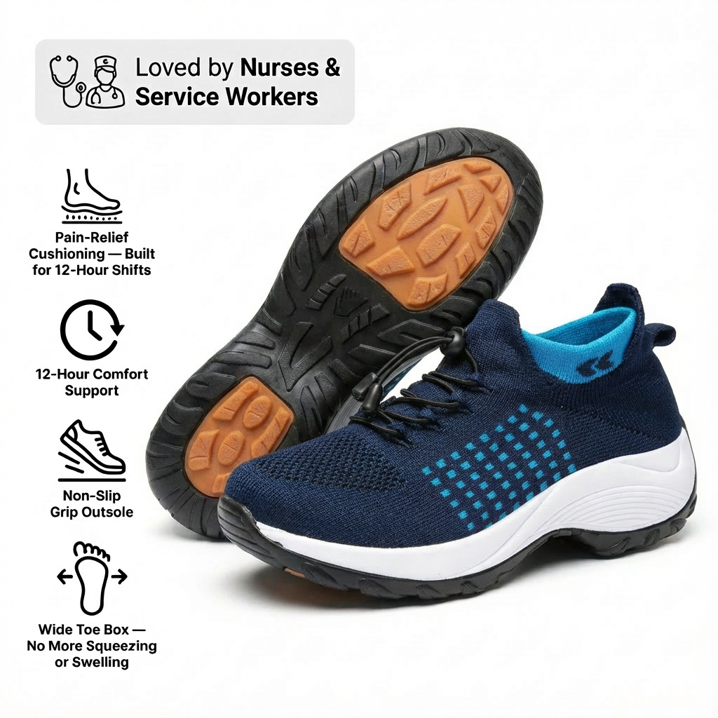 12-Hour Comfort Shoes for Heel & Plantar Fasciitis Relief (BOGO)
