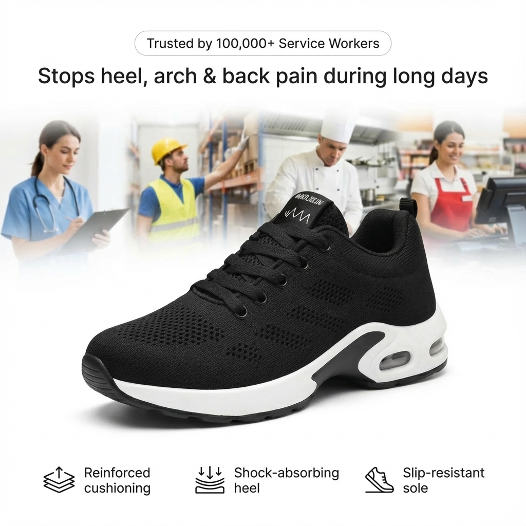 12-Hour Comfort Shoes for Heel & Plantar Fasciitis Relief (Unisex) (BOGO)