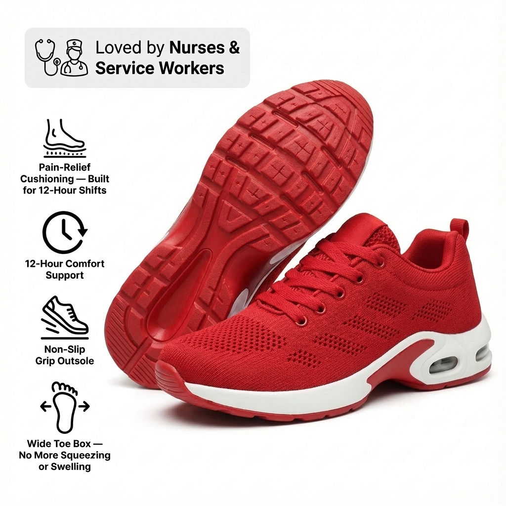 12-Hour Comfort Shoes for Heel & Plantar Fasciitis Relief (Unisex) (BOGO)