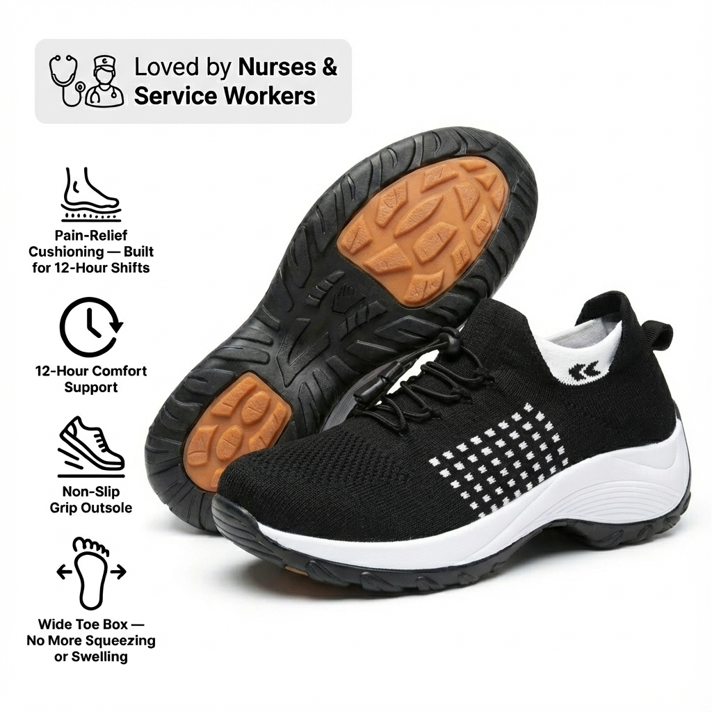 12-Hour Comfort Shoes for Heel & Plantar Fasciitis Relief (BOGO)