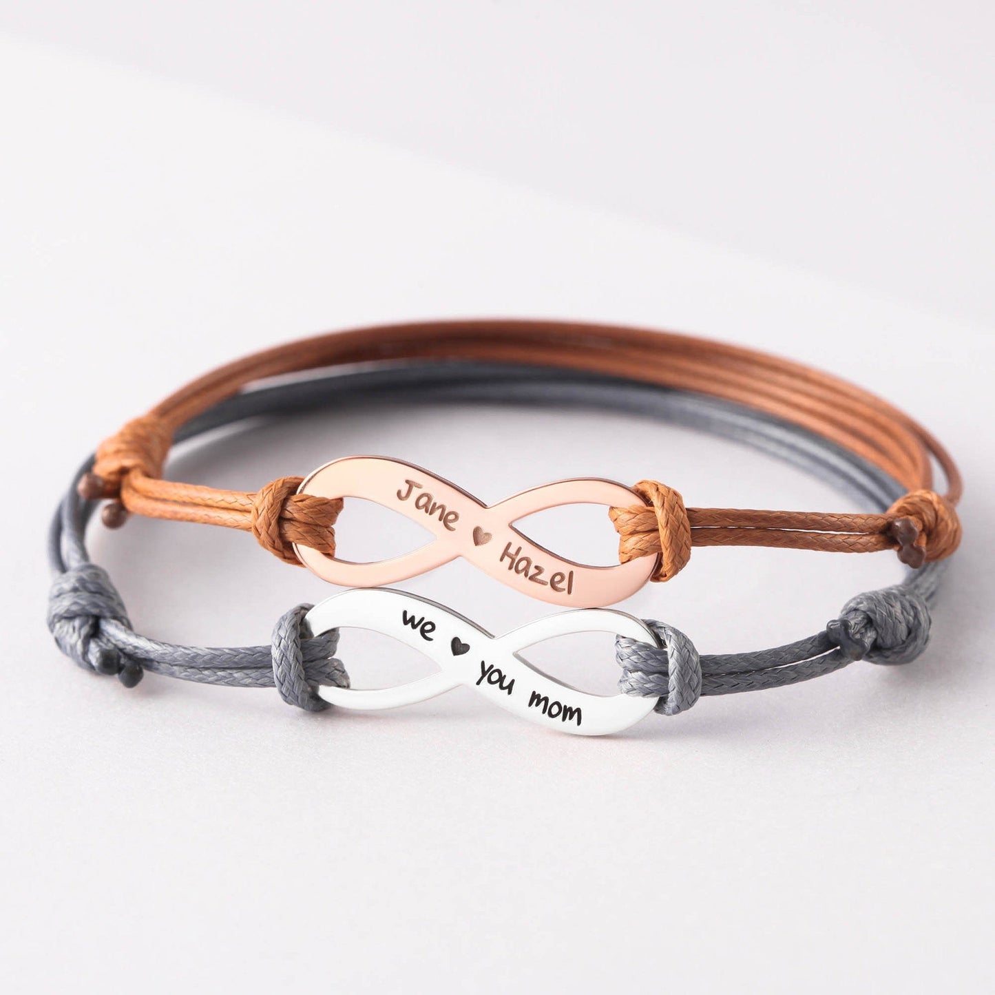 Infinite Eternal Name-Engraved Braided Bracelet