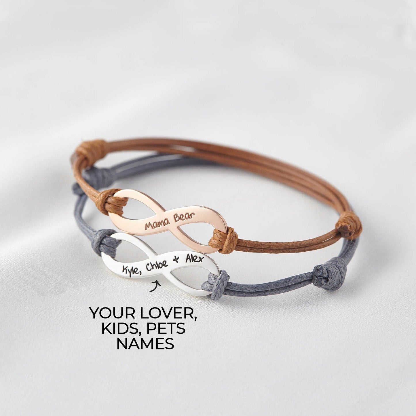 Infinite Eternal Name-Engraved Braided Bracelet