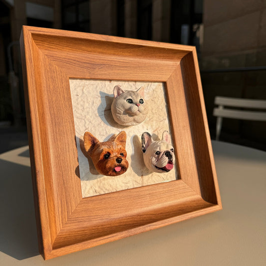 Magnetic Wood Pet Figurine Display Frame (*Pet Figurine is NOT included)