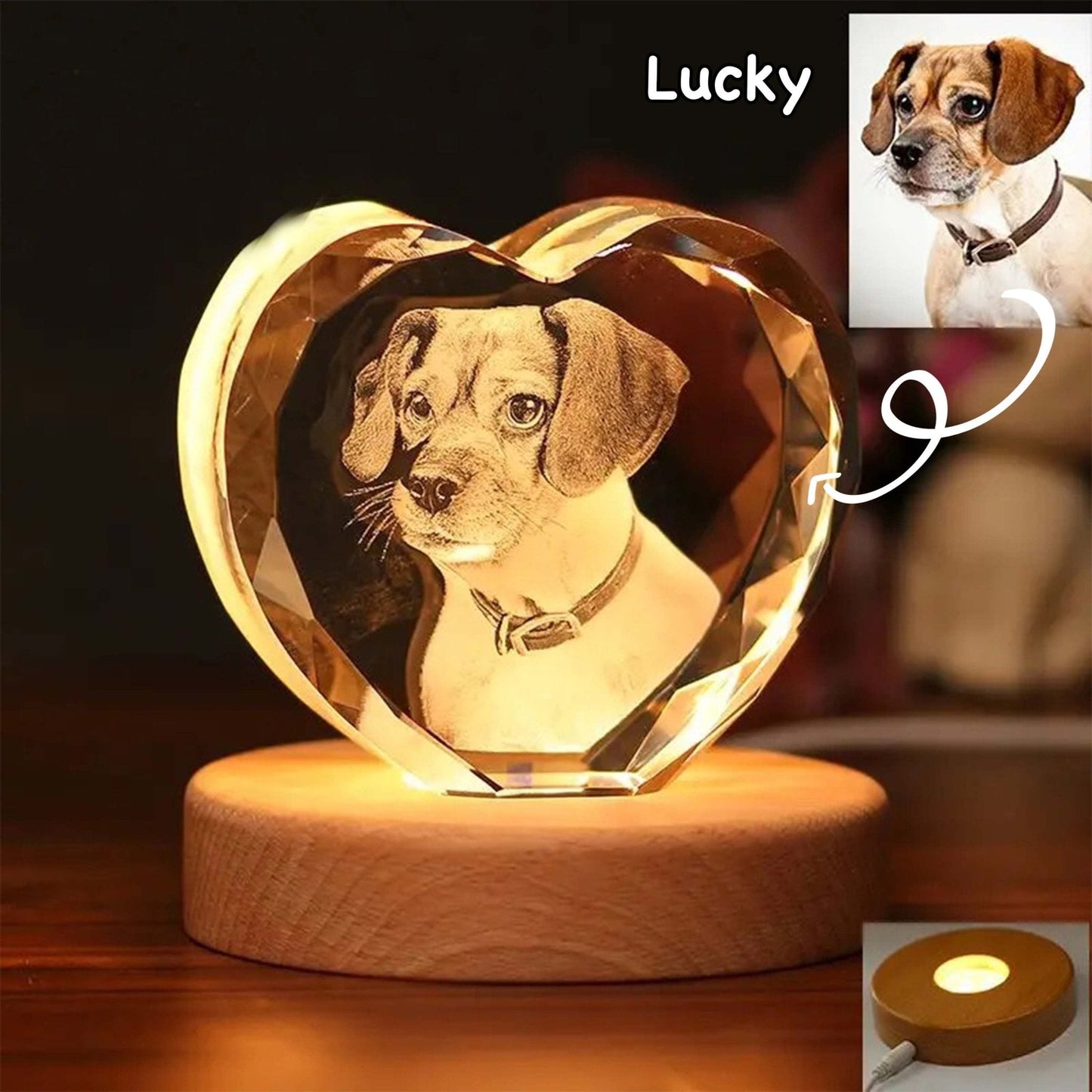 Personalized 3D Laser-Engraved Pet Photo Memorial Crystal™