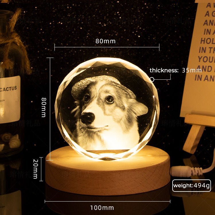 Personalized 3D Laser-Engraved Pet Photo Memorial Crystal™