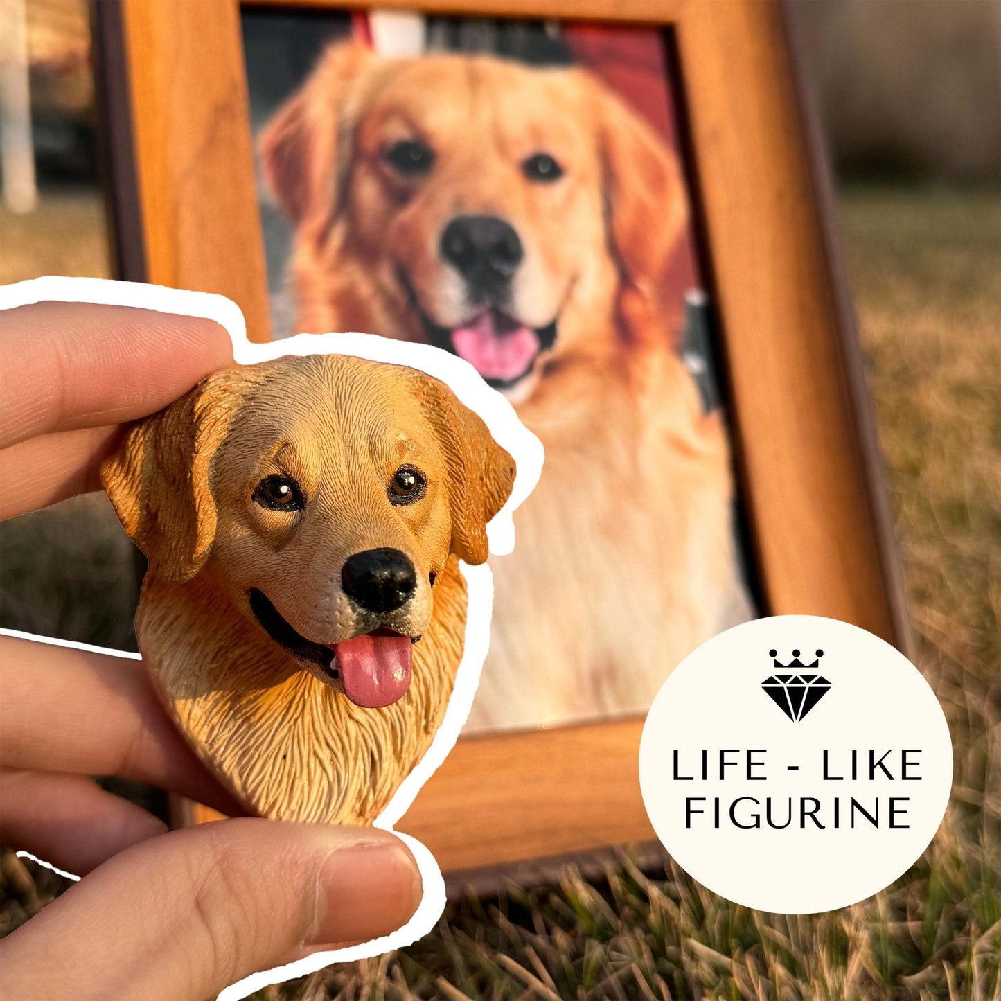 Hand-Engraved Custom Pet Head Fridge Magnet