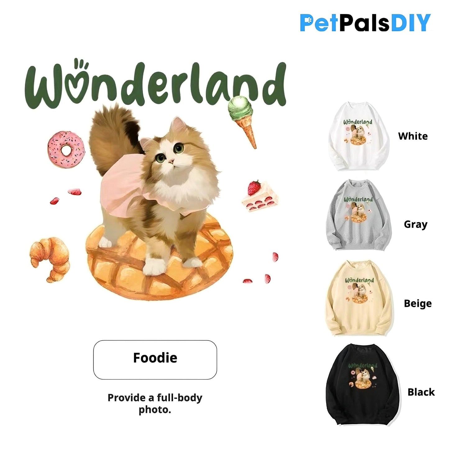 Personalized Pet Portrait Cotton Hoodie