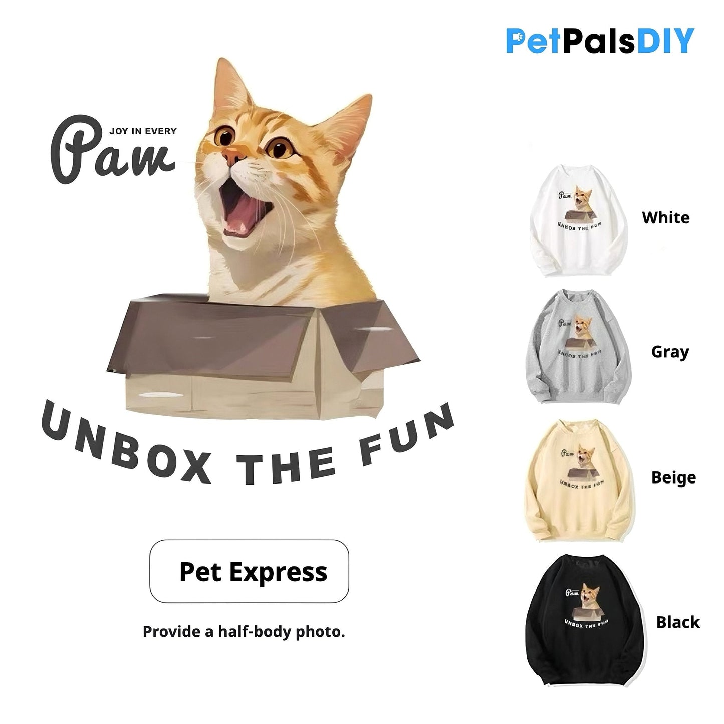 Personalized Pet Portrait Cotton Hoodie