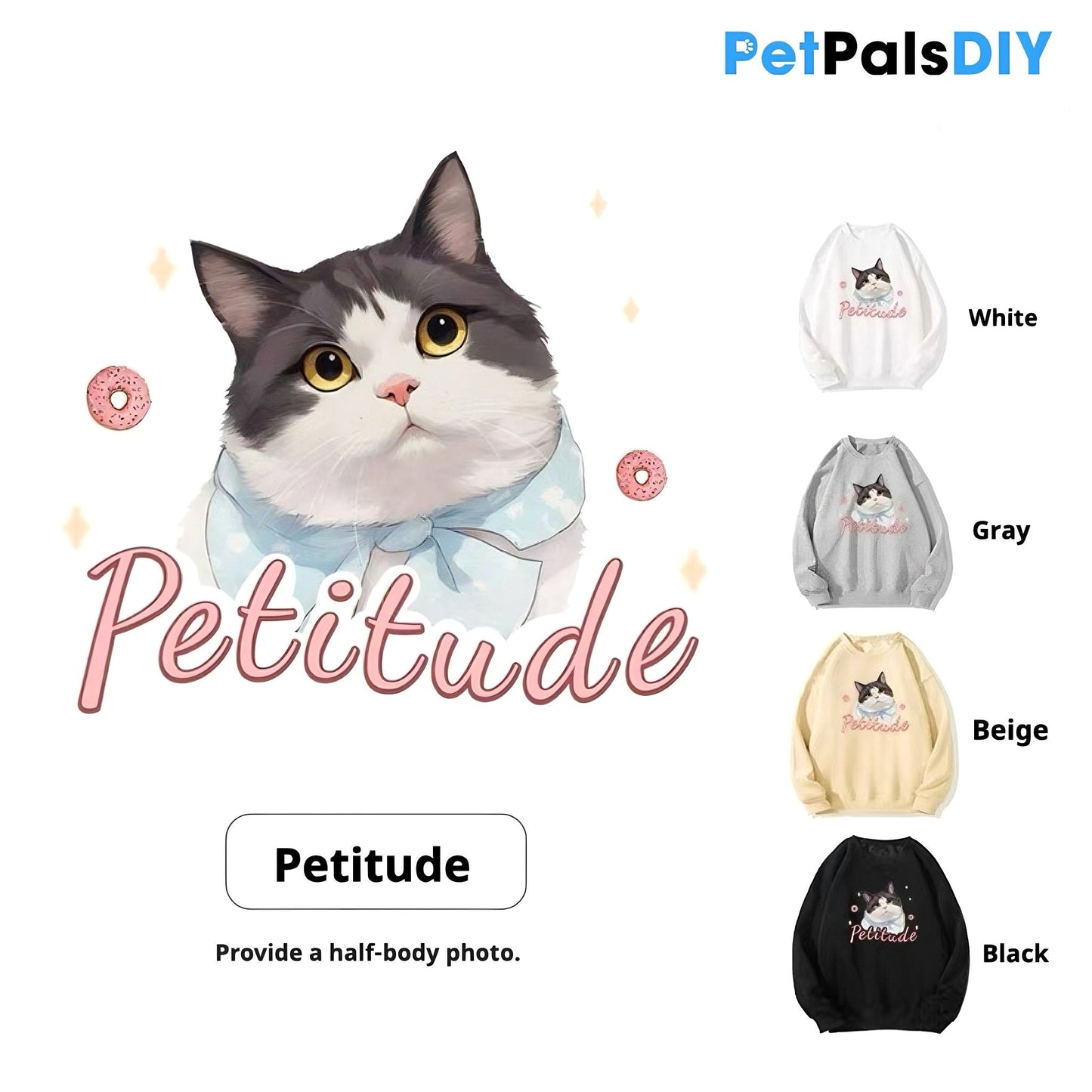 Personalized Pet Portrait Cotton Hoodie