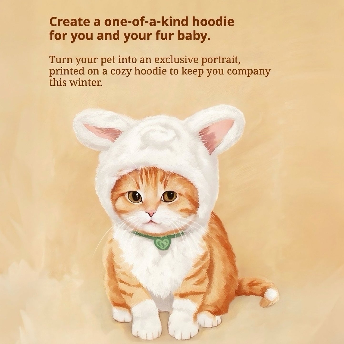 Personalized Pet Portrait Cotton Hoodie