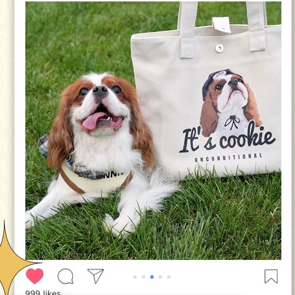 Personalized Pet Portrait Cotton Tote Bag