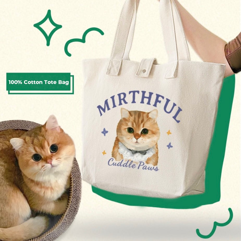 Personalized Pet Portrait Cotton Tote Bag