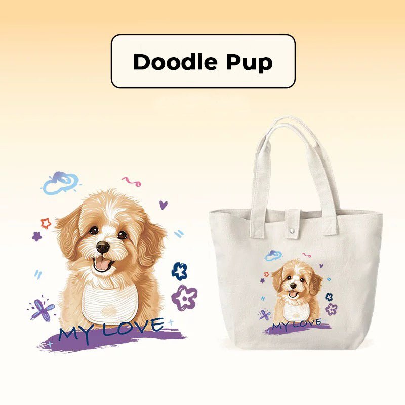 Personalized Pet Portrait Cotton Tote Bag