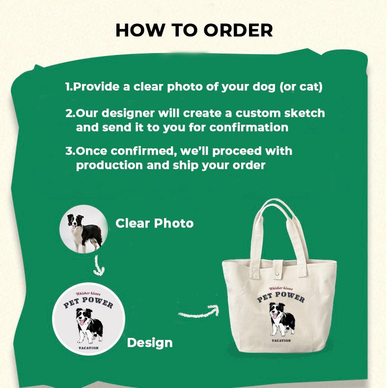 Personalized Pet Portrait Cotton Tote Bag