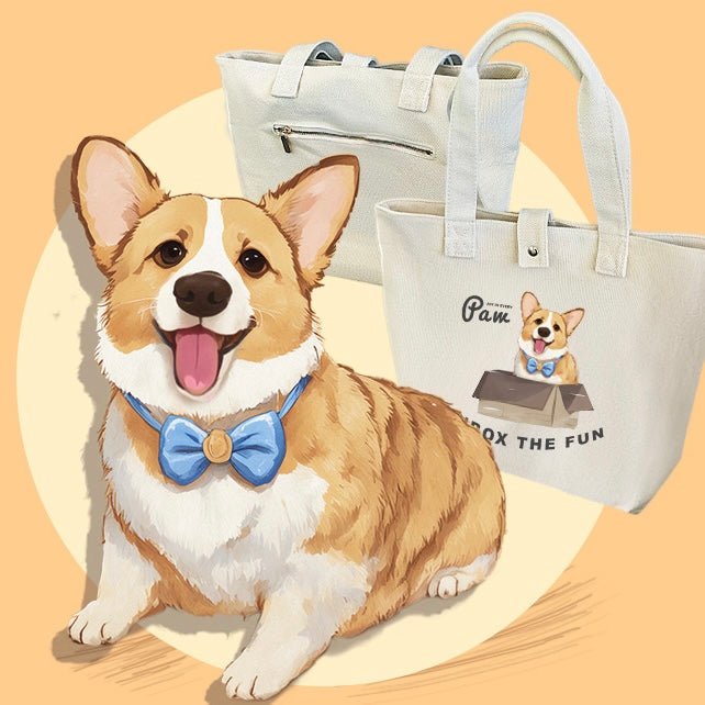 Personalized Pet Portrait Cotton Tote Bag