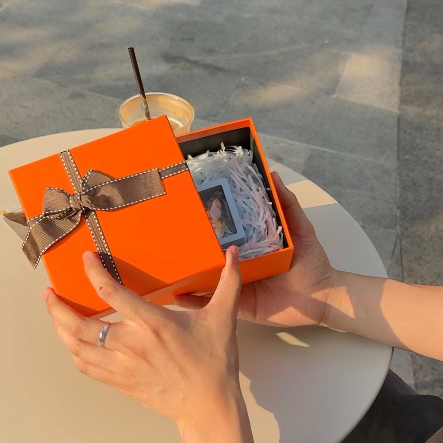 Vibrant Orange Gift Box